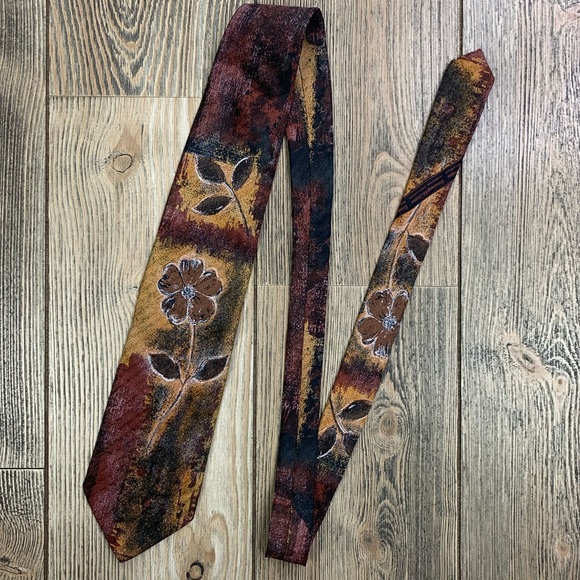 Ermenegildo Zegna Floral Graphic 100% Silk Tie - Picture 4 of 8